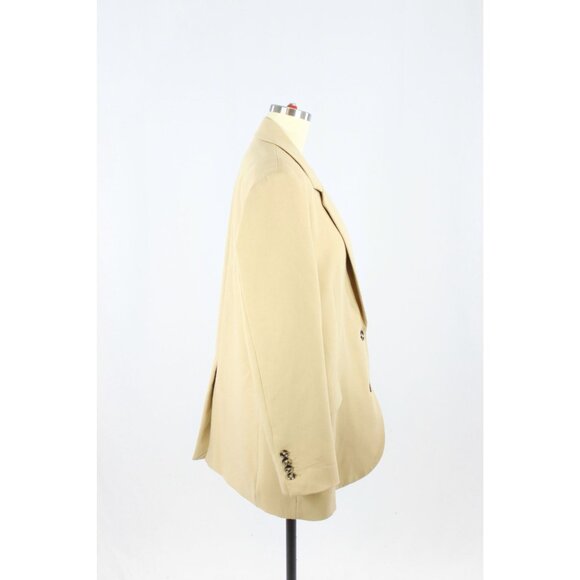 ZARA Camel Tan Polyester Suiting Oversized Relaxed Blazer Suit Jacket, Size L - Picture 2 of 16